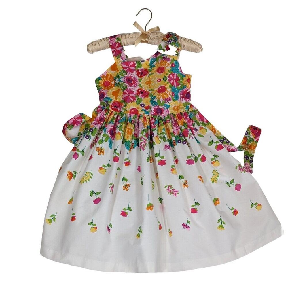 Bonnie Jean Girls 8 Dress Floral Spring A Few Marks Shown In Photos Ch 27 W 23"